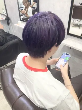 ミディアム 🐶カラー特化🌈 池袋/ハイトーン/陸のヘアスタイル