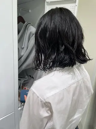 ミディアム パーマ ボブ/透明感 カラー /風花のヘアスタイル