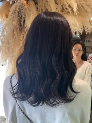 セミロング カラー 透明感カラー/韓国 ヘア🩶yuri🩵のヘアスタイル