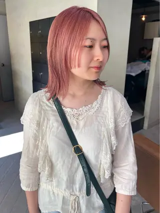 セミロング カラー saki / ボブ /ベージュ系カラーのヘアスタイル