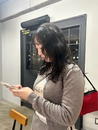 ミディアム パーマ ROCCOeast Rukaのヘアスタイル