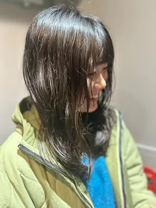 ミディアム カラー 縮毛矯正+モテカラー 🎀✨MIHOのヘアスタイル