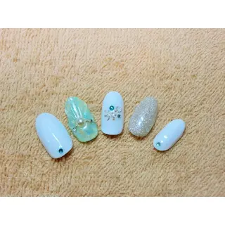 ネイル 痛ネイル/ワンホン/ フィルイン/長さだしのネイルデザイン