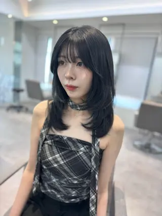 セミロング 透明感/韓国ヘア/ miyu 🎀のヘアスタイル