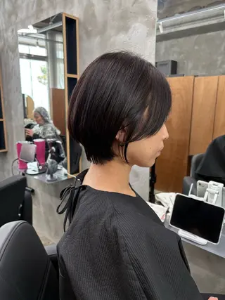 ショート カラー ハイライト、レイヤー カット/西梅田/中西のヘアスタイル