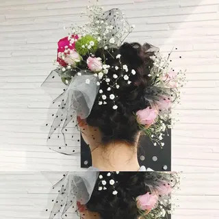 セミロング ヘアアレンジ HARUNA🤍 大人ショートヘアのヘアスタイル