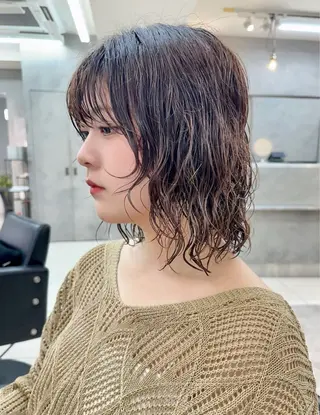 パーマ RIN パーマ/暖色カラーのヘアスタイル