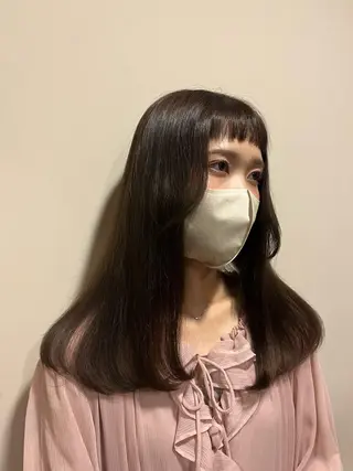 セミロング カラー 田中 鈴乃のヘアスタイル