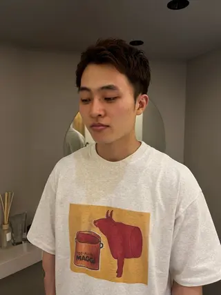 ショート パーマ メンズ yiye   神宮前所属・manami /暖色 /カットモデル募集のヘアスタイル