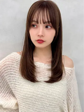 セミロング 🔮韓国ボブ/艶 カラー/あやか🔮のヘアスタイル