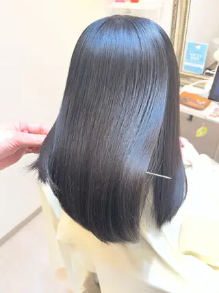 セミロング 🌕酸性縮毛矯正 高野竜🌕のヘアスタイル