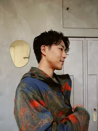 ショート パーマ メンズ メンズ特化ショート/ センターパート/福田のヘアスタイル