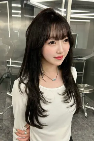 ロング カラー LANDS所属・nanaka 🤍韓国ワンホンヘアのヘアスタイル