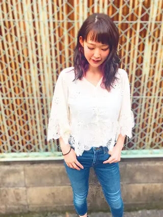 ミディアム ヘアアレンジ Hair＆ＭakeEPIC所属・hair &make EPICRUMIのヘアスタイル