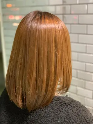 ミディアム カラー 髪質改善/縮毛矯正 /ブリーチ矯正/岡部のヘアスタイル