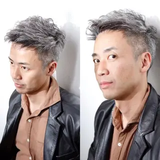 ショート カラー パーマ メンズ ラヴィニュースタンダードバーバー浜松町店所属・CHIBA RUKIYAのヘアスタイル