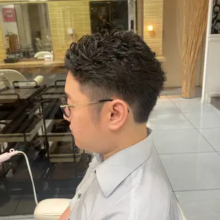 メンズ ダウンパーマ特化💎 ボブ・レイヤーりなのヘアスタイル