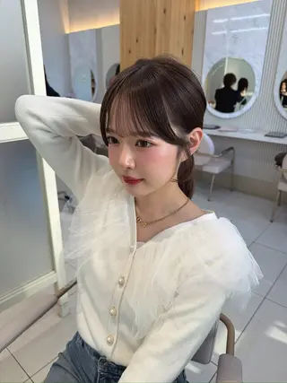 セミロング 顔周り/透明感カラー /韓国ヘア/TAKUのヘアスタイル