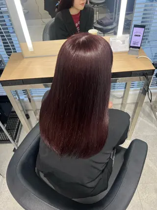 ロング カラー 💗愛され暖色💗 ピンク/レッド💗のヘアスタイル