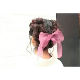 ヘアアレンジ Click所属・クニモトハルナ ボブ/柔らかカラーのヘアスタイル