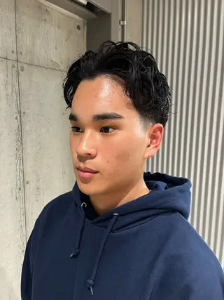 パーマ メンズ ボブ×透明感カラー 特化・リクト💥のヘアスタイル