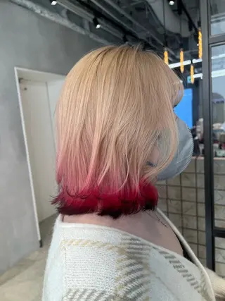 セミロング 渋谷ハイトーン/ デザインカラー阿部のヘアスタイル