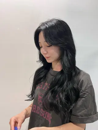 ロング カラー ダン/メンズ/ 顔周り×透明感カラーのヘアスタイル