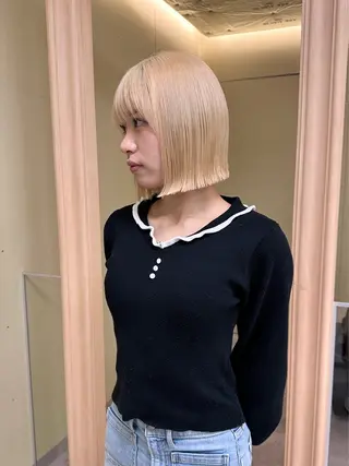 ショート ボブ/ぱつっとボブ/ 谷口 海星のヘアスタイル