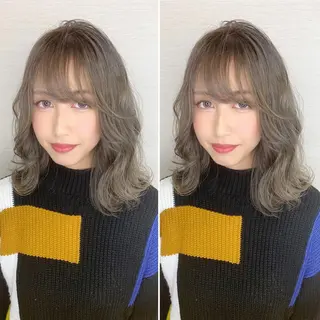 ミディアム ブリーチなしダブル/ レイヤーカット 小棹のヘアスタイル