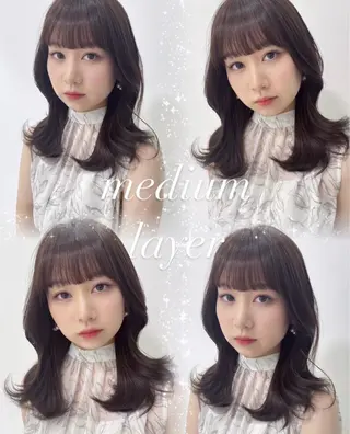ミディアム i.＋sapporo所属・🩶韓国ヘア🩶 くびれ❤︎顔まわりのヘアスタイル