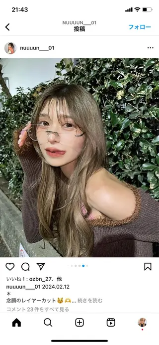 ロング カラー レイヤー/柔色 カラー/SAkiのヘアスタイル