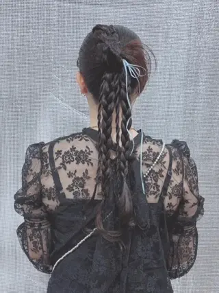 ロング ヘアアレンジ カラー LIP 大阪本店 エクステ 堀谷和孝のヘアスタイル