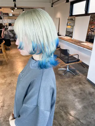 ミディアム カラー ハイトーン/レイヤー /ケアブリーチ石川治のヘアスタイル