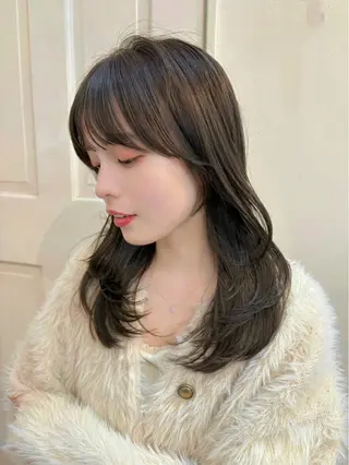 ロング Belle 並木通り店所属・rena/レイヤー /顔まわりカットのヘアスタイル
