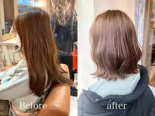 ミディアム カラー 森 早希絵のヘアスタイル