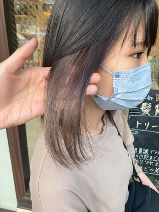 ミディアム カラー 永井 大希のヘアスタイル