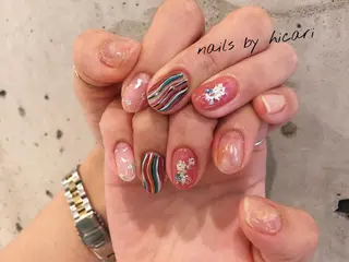 ショート カラー キッズ ネイル マツエク・マツパ illum hicariのネイルデザイン