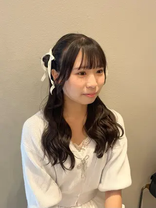 ヘアアレンジ 暖色/顔周り /ヘアメ/あつはのヘアスタイル