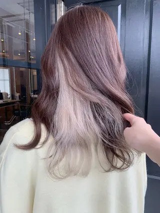 セミロング カラー ハイトーン職人💗 松本輝美のヘアスタイル