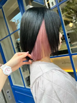 ミディアム カラー tomoka 推しカラーのヘアスタイル