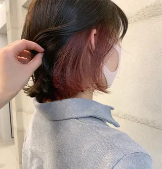 ショート カラー 透明感/オリーブ/ グレージュ/YUKAのヘアスタイル