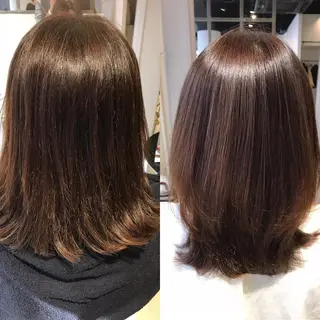 セミロング パーマ 濱岡 恭子のヘアスタイル