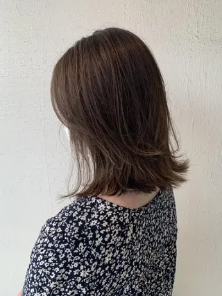 カラー 浜田りほ Luxbe 博多バスターミナルのヘアスタイル