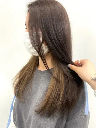 セミロング 韓国レイヤー/ヘア カラー🎀ayamiのヘアスタイル