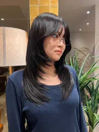 セミロング カラー レイヤー/ 透明感SHIMAのヘアスタイル