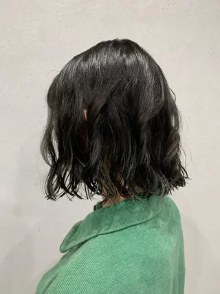 ミディアム パーマ ボブパーマコテ巻き風 パーマNo1深江秀平のヘアスタイル