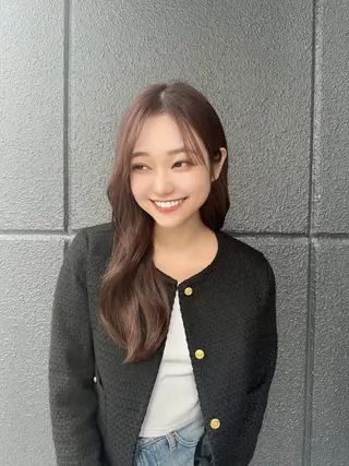 ロング 裕千/くびれヘア/ 韓国風ヘア/顔まわりのヘアスタイル