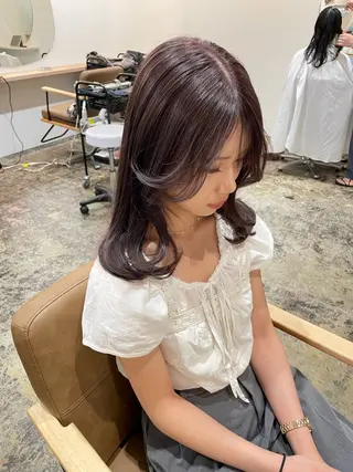 セミロング カラー miyu /大阪美容室のヘアスタイル