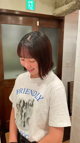 ショート ボブ/縮毛矯正/レイ ヤー♡Natsukiのヘアスタイル