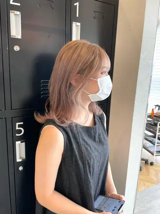 ミディアム カラー 田中   麗彩也のヘアスタイル